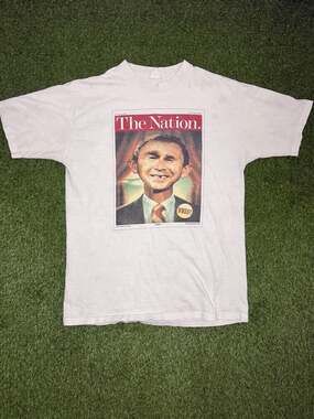 Vintage 2000 The Nation George W. Bush Alfred E. Neuman Parody T-Shirt